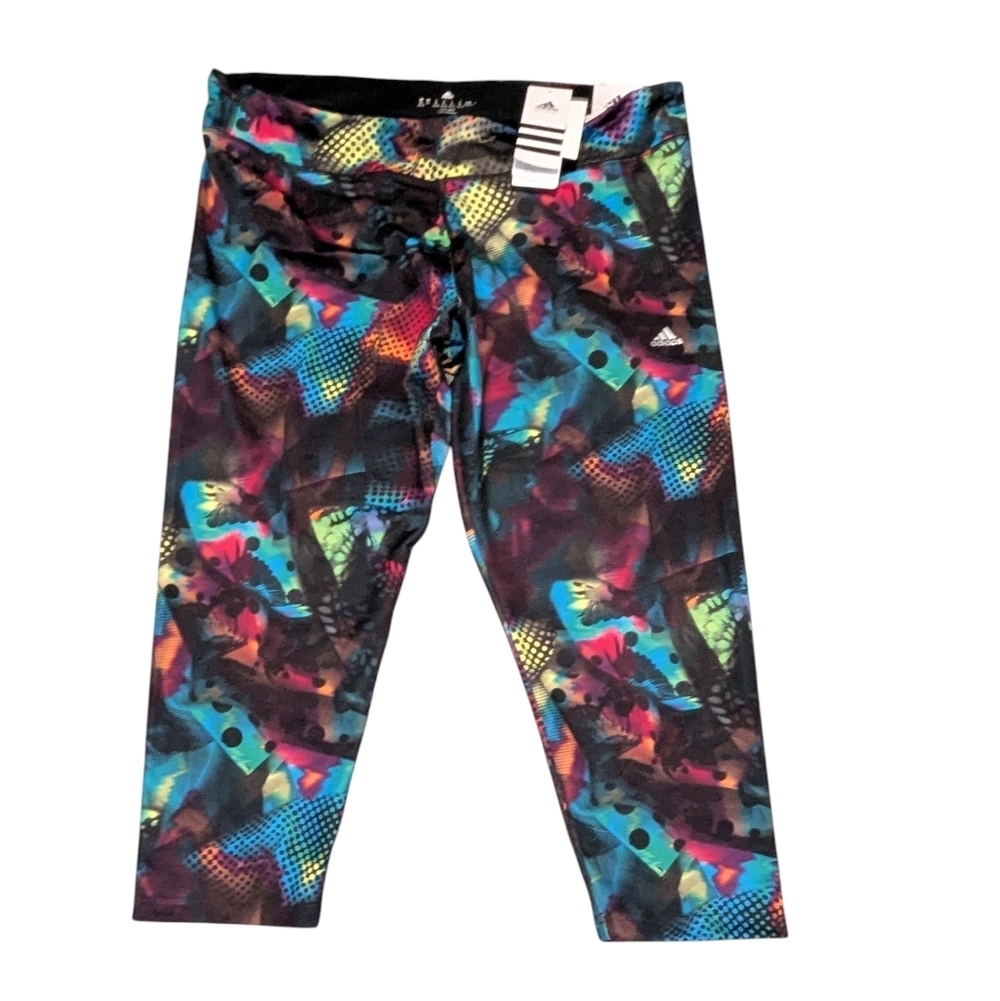 Adidas, Multicolor Patterned Leggings, Size Xl